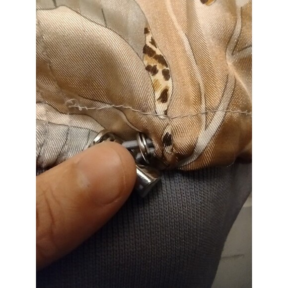 Damee NY Satin Jacket Cheetah Long Sleeve Zip-Up Collared Art To Wear Size M - Picture 11 of 12